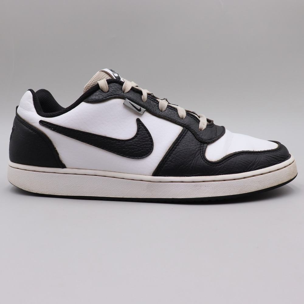 Nike Ebernon Low Mens Size 11 White Black Grey Leather Casual Shoes AQ1774-102
